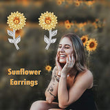 Sunflower Earrings Sterling Silver Sunflower Stud Earrings for Women Girls