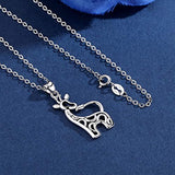 925 Sterling Silver Memory Giraffe  Necklace Animals Jewelry for Women