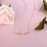 Heartbeat Necklace 925 Sterling Silver Cute Life Line Heartbeat Love Cardiogram Necklace Gift For Women