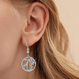 Giraffe Drop Earrings S925 Sterling Silver Animal  Earrings Tree of Life Jewelry Gifts for Women