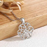 Seed of Life Necklace 925 Sterling Silver Pendant Necklace for Women Girls, Christmas Friendship Gifts - 18'' Chain