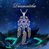 Dream Catcher celtic Dangling Feather Necklaces for Women Inspirational Thanksgiving Christmas Gift - 18inch Chain