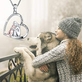 925 Sterling Silver  Always in My Heart Puppy Pendant  Necklace for Girls