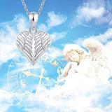 925 Sterling Silver Wings Cremation Jewelry for Ashes, Heart Cremation Memorial Keepsake Pendant Necklace Jewelry