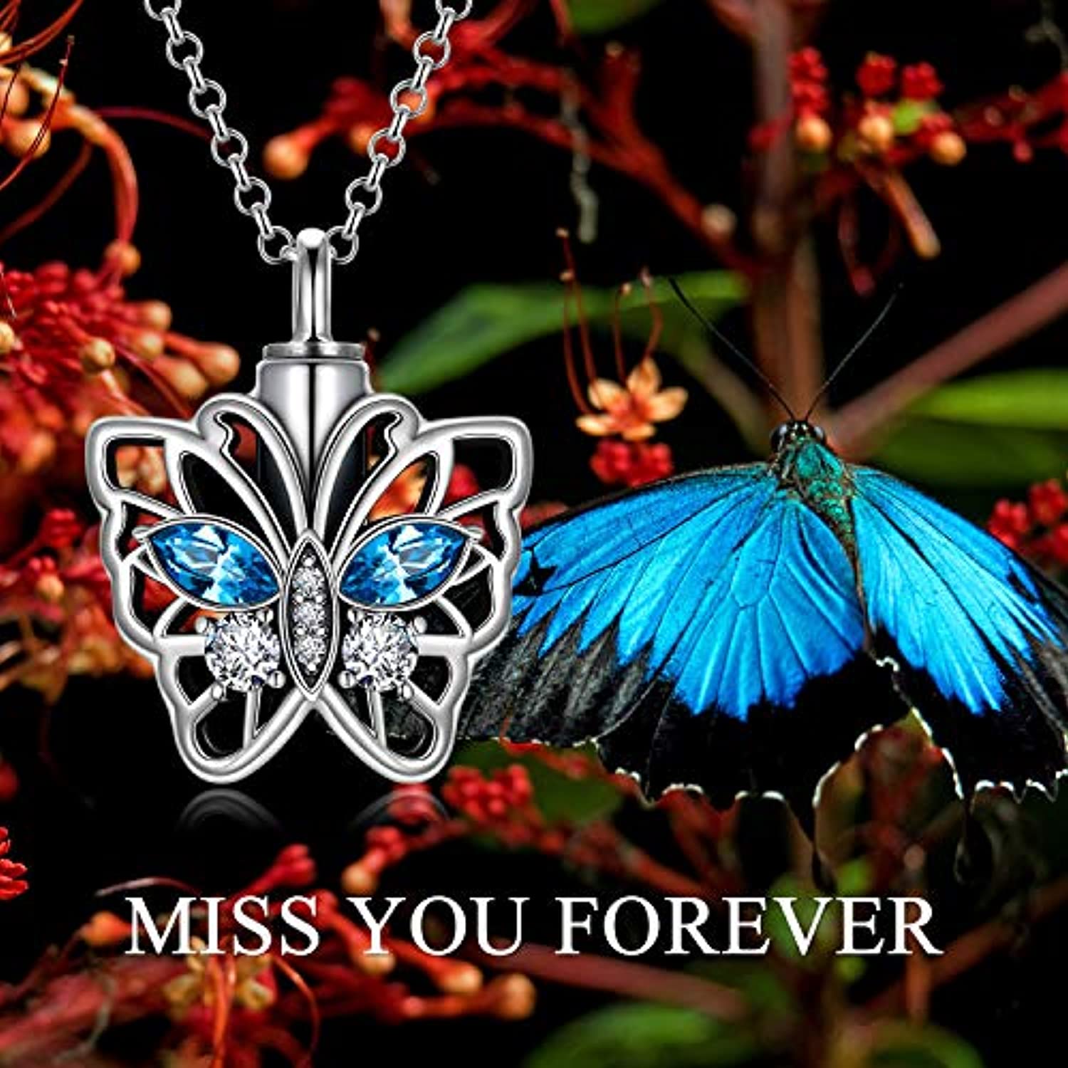 Butterfly Urn Necklaces for Ashes Loved Cremation Butterfly Jewelry for Wo  | eBay