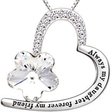 Silver Heart Crystal Cubic Zirconia Pendant Necklace