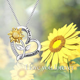 Sunflower Sterling Silver Flower Choker Necklace Jewelry for Women Birthday Gifts