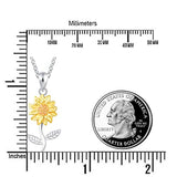 Sunflower Necklace For Women S925 Sterling Silver Sun Flower Love Heart Pendant Necklaces You are My Sunshine