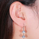 14K Gold  Moissanite Dangle Drop Earrings for Women