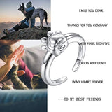 Sterling Silver Paw Urn Memorial Ring Open Loop with Holder for Cremated Ashes