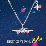 North Star Airplane Necklace 925 Sterling Silver With Crystals Fine Jewelry Birthday Gifts