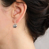 925 Sterling Silver Vintage Inspired Cute Animal Elephent Dangle Hook Earrings