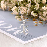 S925 Sterling Silver 26 Initial Letter Pendant Alphabet with CZ Necklace