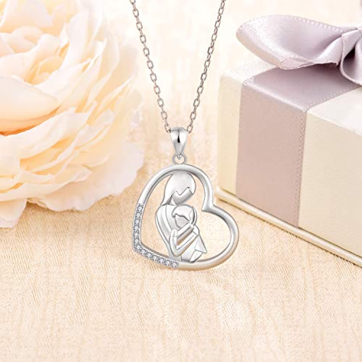 Mother Daughter Necklaces for 2: Sterling Silver Plated Heart Charm & Heart  Cut Out Necklaces - Penny and Piper