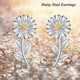 Daisy Earrings Sterling Silver Daisy Stud Earrings for Women Girls