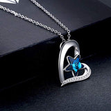 S925 Sterling Silver Lucky Star Necklace Heart Necklace for Woman Crystals Necklace for Women