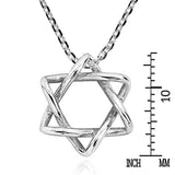 Intertwined Star of David 925 Sterling Silver Pendant Necklace