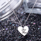 Sterling Silver White Gold-Plated Heart Pendant Necklace for Women,18 inches