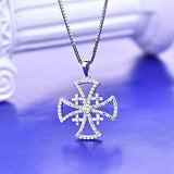 Jerusalem Cross Pendant Necklace Freemason Crusaders Religious Charm Jewelry