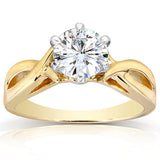 Moissanite With Unique Diamod Engagement Ring 1 CTW 14k Yellow Gold