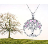 925 Sterling Silver Tree of Life Pendant Necklace Family Tree Jewelry Anniversary Gifts for Women Mom