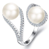 Pearl Teardrop Engagement Adjustable Ring