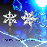 Snowflake Earrings Sterling Silver Snowflake Stud Earrings Winter Jewelry for Women