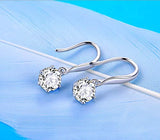 Round Cubic Zirconia Drop Dangle Earrings for Women Jewelry