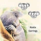 925 Sterling Silver Koala Stud Earrings for Women