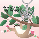 Sloth Gifts for Women, Sterling Silver Sloth Pendant Necklace Cute Animal Jewelry with Crystals from Swarovski