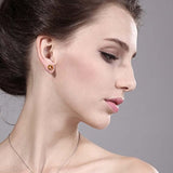 14K Gold Ecstasy Mystic Topaz 4-Prong Stud Earrings For Women