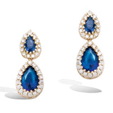 Gold  plated Created Sapphire Halo Cubic Zirconia  Dangle Earrings Fashion Jewelry