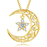  Moon Star Pendant Necklace