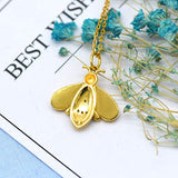 925 Sterling Silver Golden Bee Pendant Necklace Jewelry,18