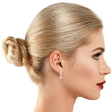 14k Gold Plated Sterling Silver Post Cubic Zirconia Stud Earrings Wedding Earrings Drop Earrings For Women
