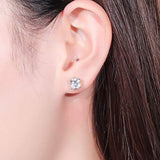 14K Gold Oval Moissanite Stud Earring for Women