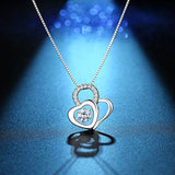 925 Sterling Silver Heart  Necklace Cubic Zirconia Pendant  Necklaces Jewelry Gift Box for Women