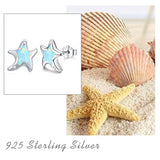 Starfish Earrings Sterling Silver Opal Whimsical Dance Star Stud Earrings  Animal Pet Earrings Fashion Jewelry for Women
