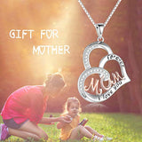 925 Sterling Silver Heart Necklaces for Mom Gifts for Mother Women,Engraved ' I Love You Forever ' on the Pendant Charm