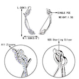 925 Sterling Silver CZ Knot Ear Cuff Wire Wrap Sweep Hook Wedding Earrings 1 Pair Clear