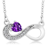 Purple Amethyst Infinity Pendant Necklace