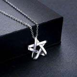 Star Pendant Necklace Pentagram Necklaces S925 Sterling Silver Pentacle 18 Inch Chain Gift for Women Girls Child with Gift Box