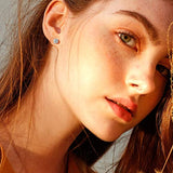 14k  White Gold  Round Cut Moissanite Stud Earrings For Women Girls