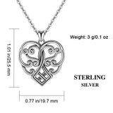 Sterling Silver Celtic knot Heart Shaped Necklace Pendant Jewelry for Women