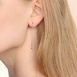 925 Sterling Silver CZ Hollow Teardrop Dangle Earrings Cubic Zirconia Circle Hypoallergenic Earrings Jewelry for Women and Girls