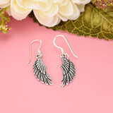 Women's 925 Sterling Silver Bali Inspired Fashion Tiny Angle Wing Hook Dangle Earrings