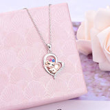 925 Sterling Silver Heart Elephant Pendant Necklace Good Luck Dream Gift Jewelry for Women Girlfriend