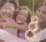 925 Sterling Silver Rose Gold 3 Interlocking Infinity Circles Necklace Pendant for  Mom