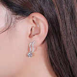 14K Gold  Heart Arrows Moissanite  Stud Earring For Women