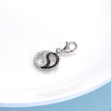 925 Sterling Silver Cubic Zirconia Tai Chi Pendant Black And White Jewelry Accessories